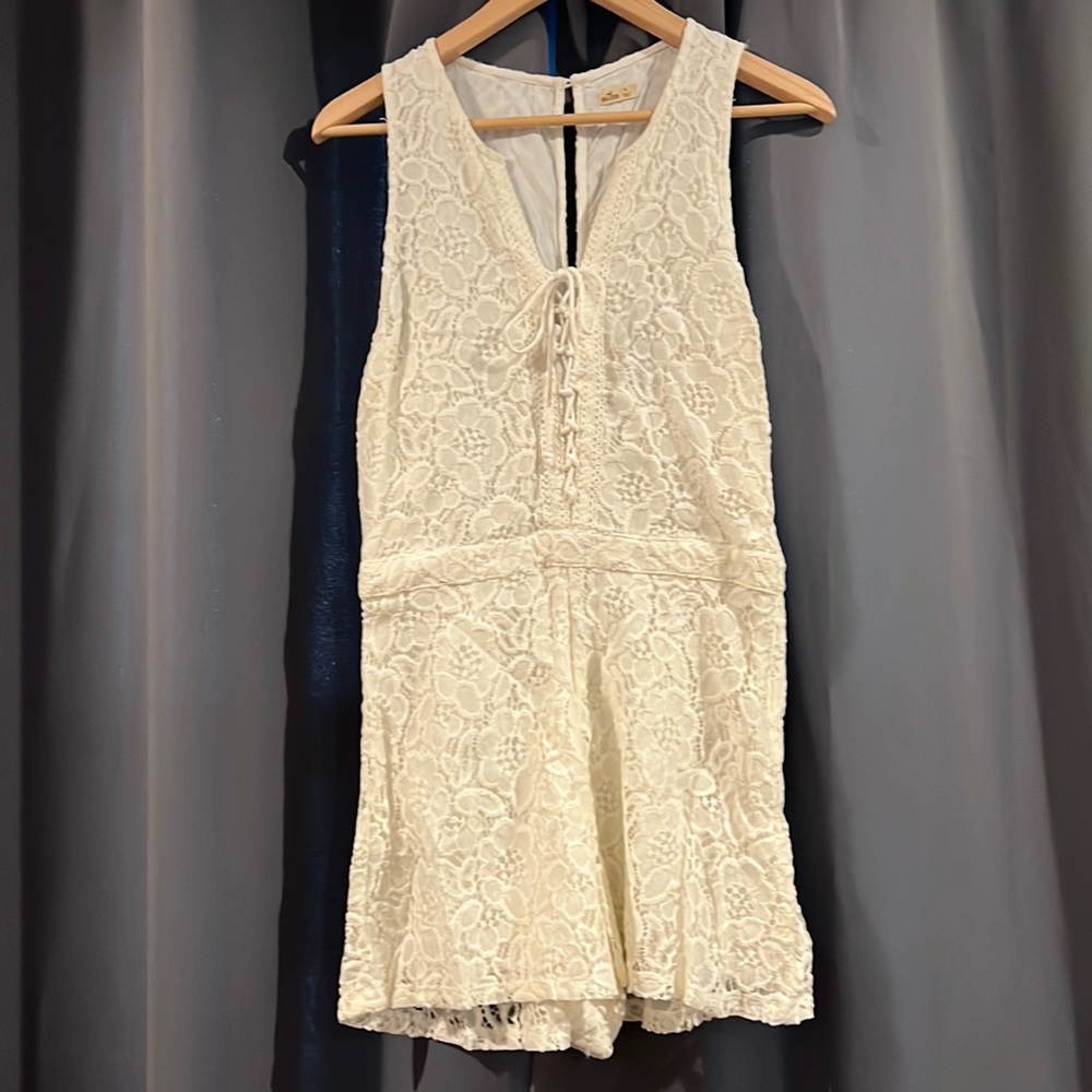 Hollister White Lace Romper